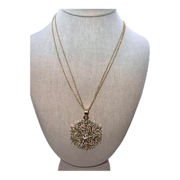 Charter Club Gold-Tone Crystal Snowflake 36" Pendant Necklace New - Picture 1 of 4